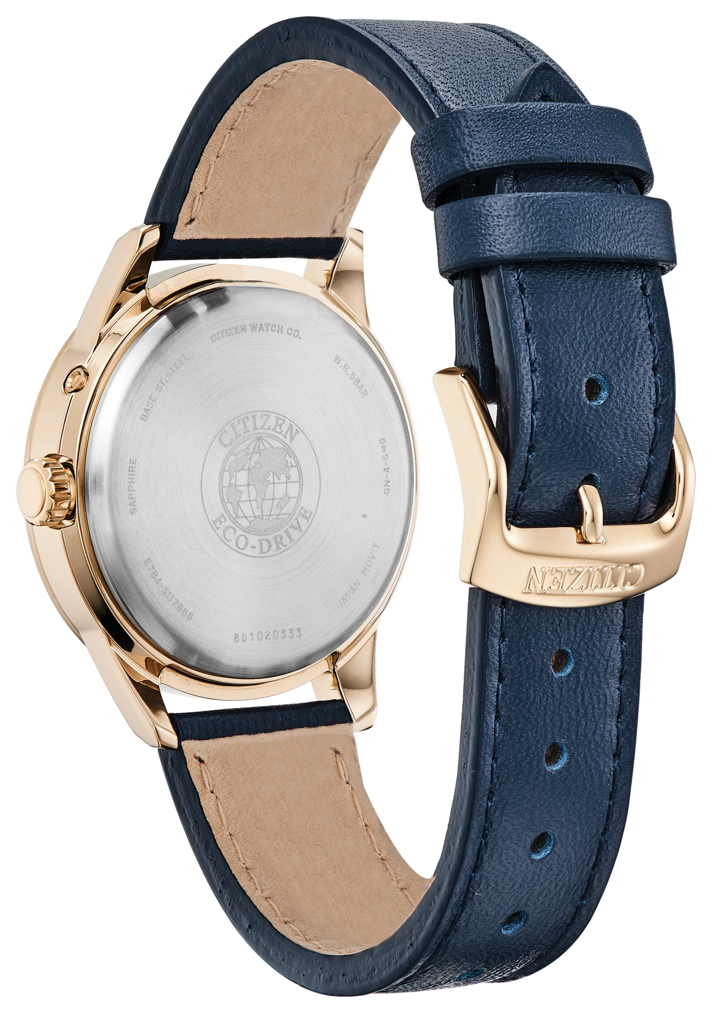 Citizen World Time Ladies Eco-Drive Rose Gold White Dial Watch